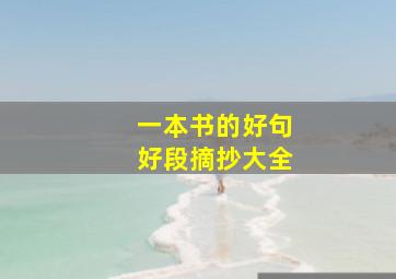 一本书的好句好段摘抄大全