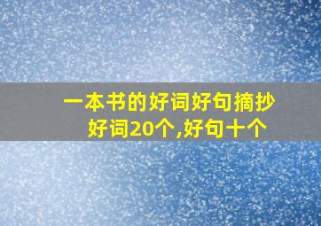 一本书的好词好句摘抄好词20个,好句十个