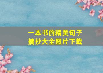 一本书的精美句子摘抄大全图片下载