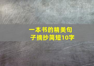 一本书的精美句子摘抄简短10字