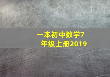 一本初中数学7年级上册2019