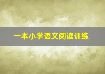 一本小学语文阅读训练