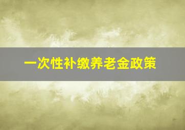 一次性补缴养老金政策