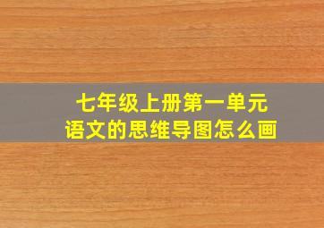 七年级上册第一单元语文的思维导图怎么画