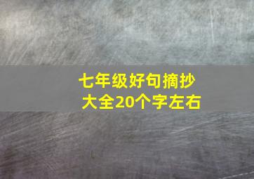 七年级好句摘抄大全20个字左右