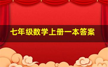 七年级数学上册一本答案