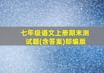 七年级语文上册期末测试题(含答案)部编版