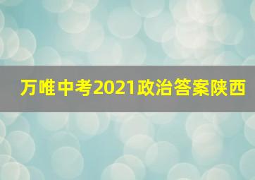 万唯中考2021政治答案陕西