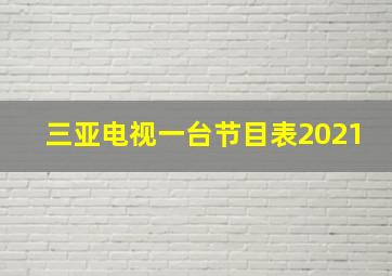 三亚电视一台节目表2021