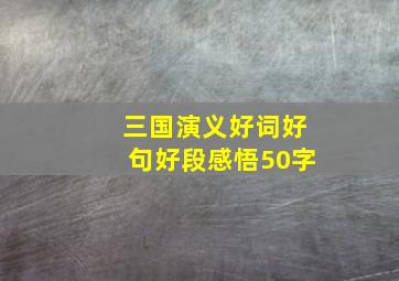 三国演义好词好句好段感悟50字