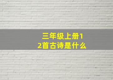 三年级上册12首古诗是什么