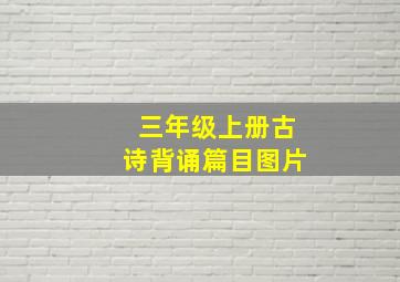 三年级上册古诗背诵篇目图片