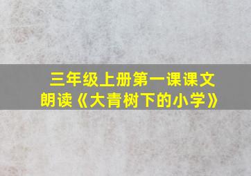 三年级上册第一课课文朗读《大青树下的小学》