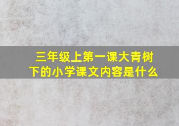 三年级上第一课大青树下的小学课文内容是什么