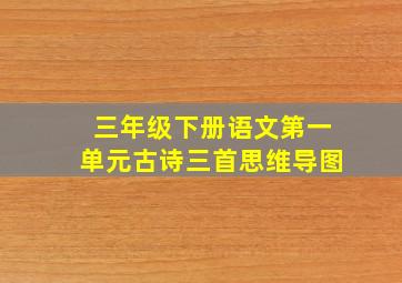 三年级下册语文第一单元古诗三首思维导图