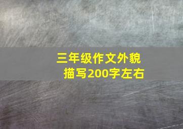 三年级作文外貌描写200字左右