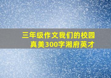 三年级作文我们的校园真美300字湘府英才