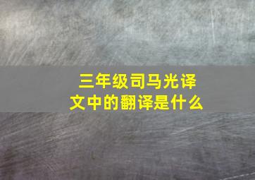 三年级司马光译文中的翻译是什么