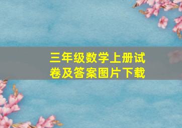 三年级数学上册试卷及答案图片下载