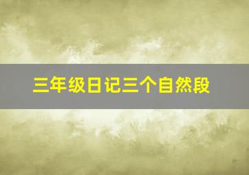 三年级日记三个自然段