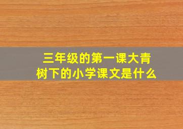 三年级的第一课大青树下的小学课文是什么