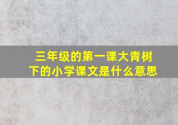 三年级的第一课大青树下的小学课文是什么意思