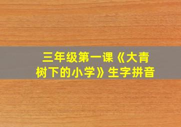 三年级第一课《大青树下的小学》生字拼音