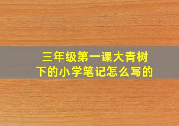 三年级第一课大青树下的小学笔记怎么写的