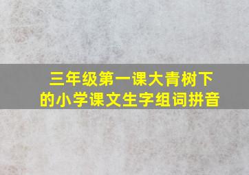 三年级第一课大青树下的小学课文生字组词拼音