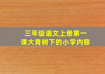 三年级语文上册第一课大青树下的小学内容