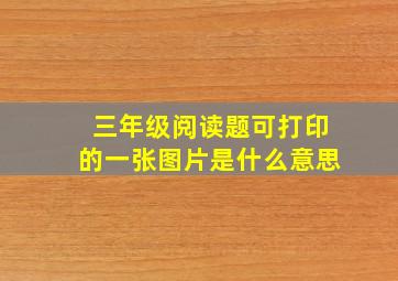 三年级阅读题可打印的一张图片是什么意思