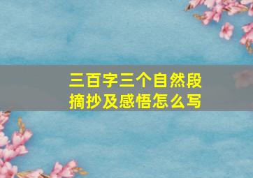 三百字三个自然段摘抄及感悟怎么写