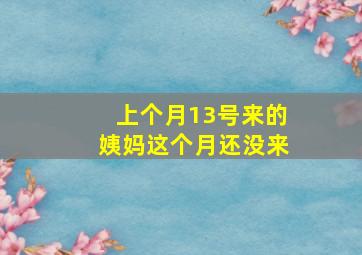 上个月13号来的姨妈这个月还没来