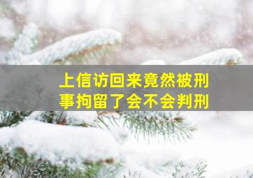 上信访回来竟然被刑事拘留了会不会判刑