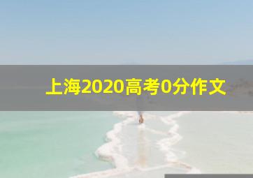 上海2020高考0分作文