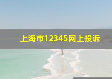 上海市12345网上投诉