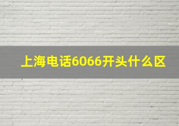 上海电话6066开头什么区