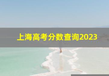 上海高考分数查询2023