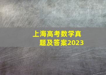 上海高考数学真题及答案2023