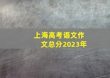 上海高考语文作文总分2023年