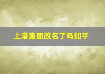 上港集团改名了吗知乎