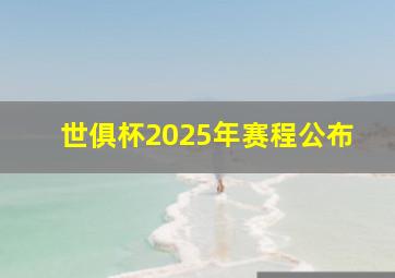 世俱杯2025年赛程公布