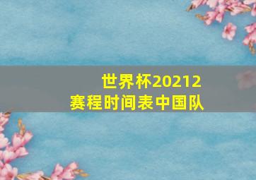 世界杯20212赛程时间表中国队