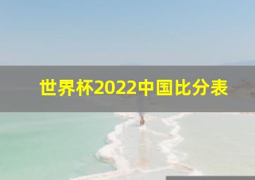 世界杯2022中国比分表