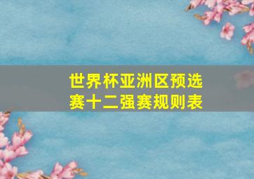 世界杯亚洲区预选赛十二强赛规则表