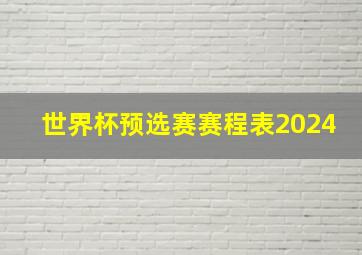 世界杯预选赛赛程表2024