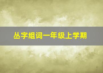 丛字组词一年级上学期