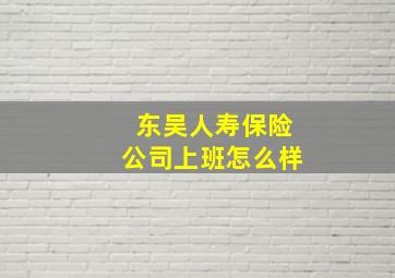 东吴人寿保险公司上班怎么样