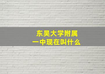 东吴大学附属一中现在叫什么