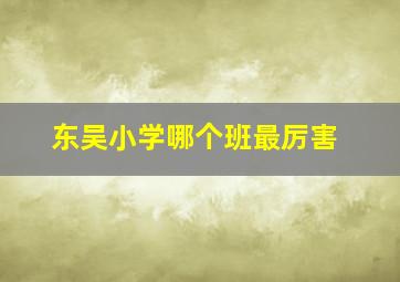 东吴小学哪个班最厉害